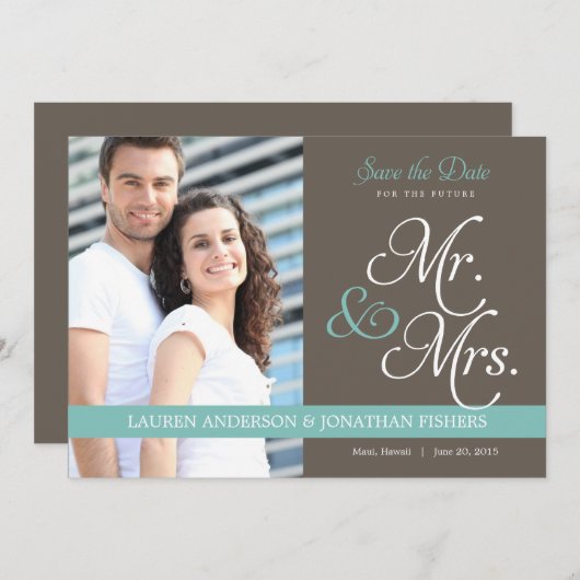 Toekomstige heer en mevrouw Save the Date (Voorkant / Achterkant)