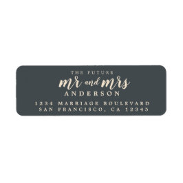 Toekomstige Heer Mevrouw Ivoor Zwarte Trouw Retour Etiket
