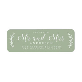 Toekomstige heer mevrouw script laurier groene ret etiket