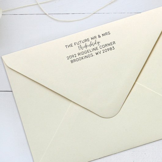 Toekomstige heer mevrouw script retouradres voor k  zelfinktende stempel