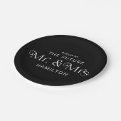 Toekomstige heer & mevrouw verlovingsfeest Zwart Papieren Bordje (Gekanteld)