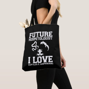Toekomstige herpetoloog herpetologie liefhebber am tote bag