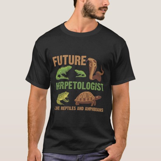 Toekomstige herpetoloog Reptile amhibians fan Kind T-shirt (Voorkant)