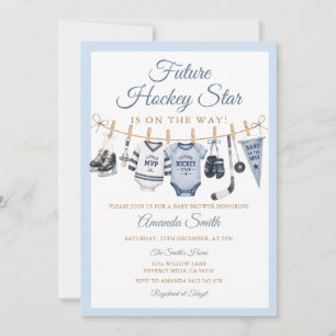 Toekomstige Hockeyster Baby Shower Blauw Sportief  Kaart