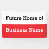 Toekomstige Home of Business Naam Zwart Wit en Roo Spandoek (Horizontaal)