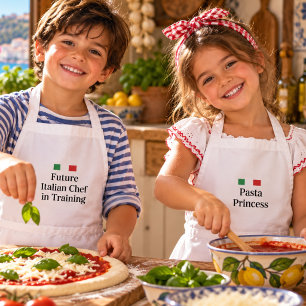 Toekomstige Italiaanse Chef in Opleiding Bewerkbaa Kinder Schort