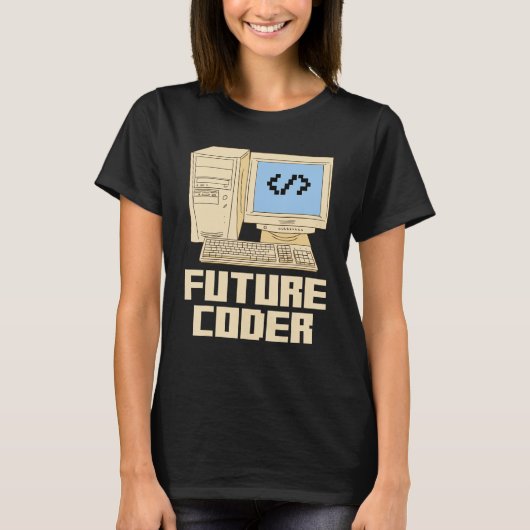 Toekomstige kabeljauw voor computerprogrammeerprog t-shirt (Voorkant)