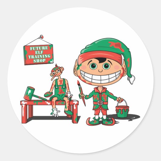 Toekomstige kerst elf in opleiding ronde sticker (Voorkant)