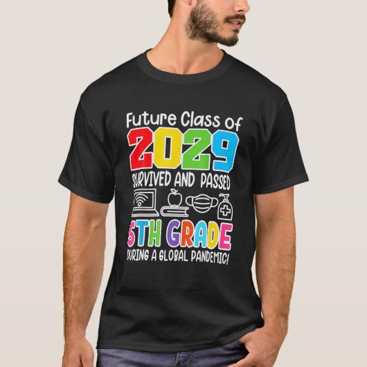 Toekomstige klas 2029 I Afstuderen I vijfde 5 T-shirt (Voorkant)