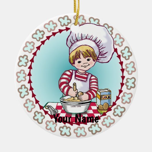 Toekomstige kleine Chef Keramisch Ornament (Voorkant)