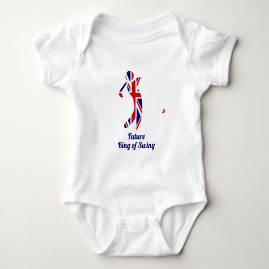 Toekomstige koning van Swing | Union Jack Flag Gol Romper (Voorkant)