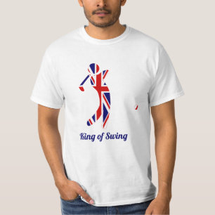Toekomstige koning van Swing Union Jack Flag Gol T-shirt