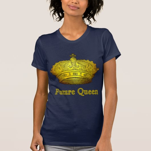 Toekomstige koningin met gouden kroonprins op tshi t-shirt (Voorkant)