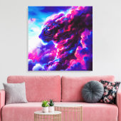 Toekomstige Kosmische Neon Luipaard Canvas Afdruk (Insitu (Woonkamer))