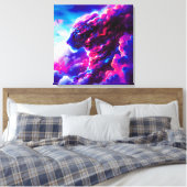Toekomstige Kosmische Neon Luipaard Canvas Afdruk (Insitu (Slaapkamer))