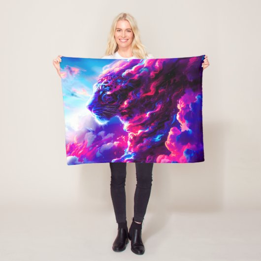 Toekomstige Kosmische Neon Luipaard Fleece Deken (In situ)