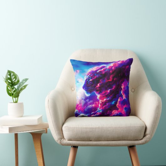 Toekomstige Kosmische Neon Luipaard Kussen (Stoel)