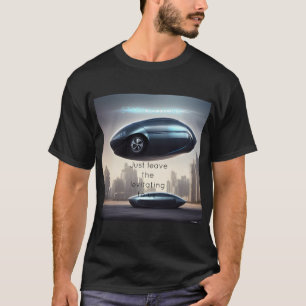 Toekomstige lageauto en T-shirt