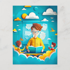 Toekomstige leerkrachten dromen voor kinderen feestdagenkaart