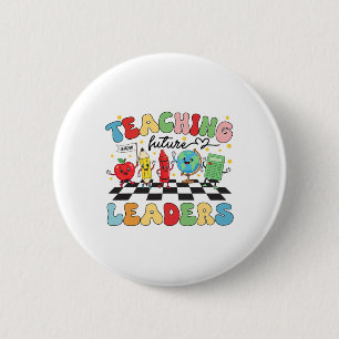 Toekomstige Leiders Leren Groovy Leraar Terug naar Ronde Button 5,7 Cm