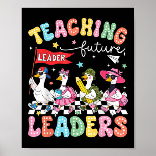 Toekomstige leiders onder leiding van een domme ga poster