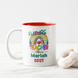 Toekomstige leraar gepersonaliseerd  tweekleurige koffiemok