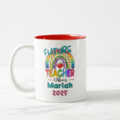Toekomstige leraar gepersonaliseerd  tweekleurige koffiemok (Links)
