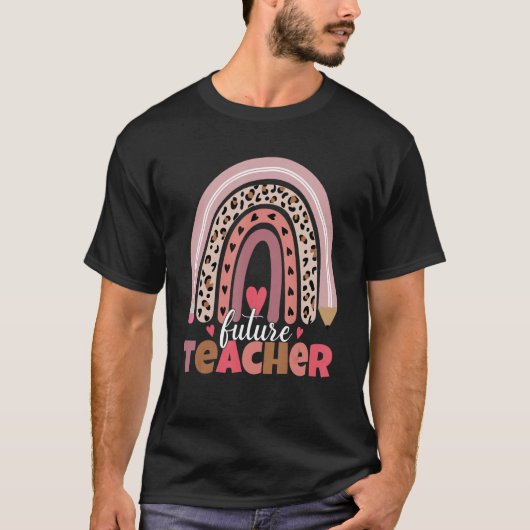 Toekomstige leraar Rainbow Theme Kleding T-shirt (Voorkant)
