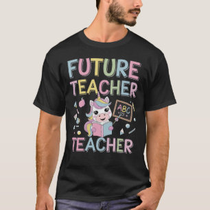 Toekomstige Leraar Schattige Eenhoorn met ABC scho T-shirt
