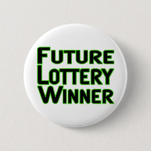 Toekomstige loterij-winnaar ronde button 5,7 cm (Voorkant)