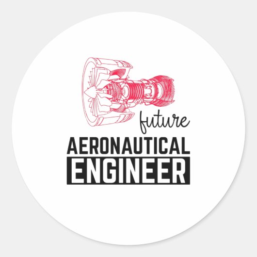 Toekomstige luchtvaarttechnicus ronde sticker (Voorkant)