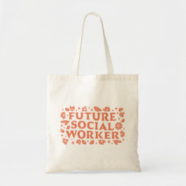 Toekomstige maatschappelijk werker meisje retro e tote bag