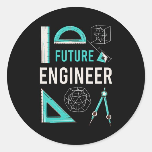 Toekomstige Mannen van Engineer Apparel Engineerin Ronde Sticker (Voorkant)