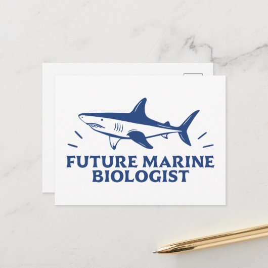 Toekomstige marien bioloog haaienliefhebber briefkaart (Voorkant / Achterkant in situ)
