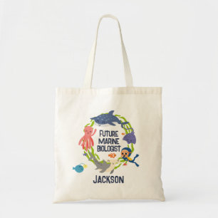 Toekomstige mariene bioloog met naam Plaque Canvas Tote Bag