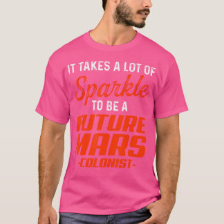 Toekomstige Mars-kolonist trots op grappige astron T-shirt