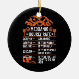 Toekomstige Mechanische Funny Mechanic Hourly Rate Keramisch Ornament