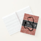 Toekomstige medische Stethoscoop Roze Glitter Naam Notitieboek (Binnen)