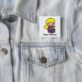 Toekomstige meisje Politicus / Speaker Vierkante Button 5,1 Cm (In situ)