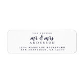 Toekomstige Meneer Mevrouw Blauw Witte Trouw Retou Etiket (Voorkant)