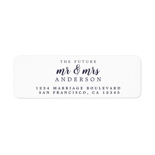 Toekomstige Meneer Mevrouw Blauw Witte Trouw Retou Etiket (Voorkant)