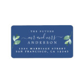 Toekomstige Meneer Mevrouw Foliage Klassiek Blauwe Etiket (Voorkant)