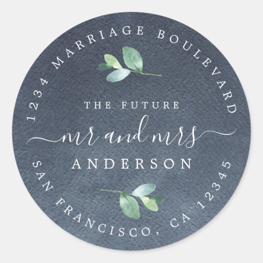 Toekomstige Meneer Mevrouw Loof Huwelijksaankondig Ronde Sticker (Voorkant)