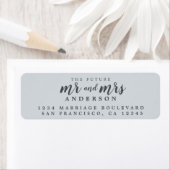 Toekomstige Meneer Mevrouw Pastelblauwe Trouw Reto Etiket (Insitu)