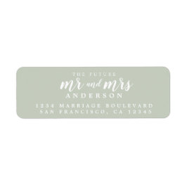 Toekomstige Meneer Mevrouw Pastelgroene Huwelijks  Etiket