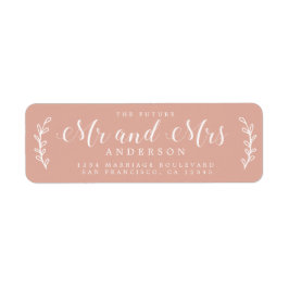 Toekomstige Meneer Mevrouw Script Stof Roze Retour Etiket