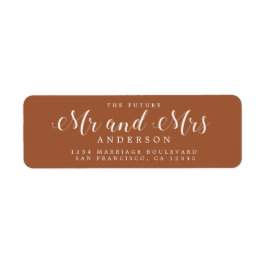 Toekomstige Meneer Mevrouw Script TerraCotta Retou Etiket