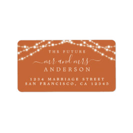 Toekomstige Meneer Mevrouw Verbrande Sinaasappelli Etiket