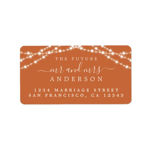 Toekomstige Meneer Mevrouw Verbrande Sinaasappelli Etiket (Voorkant)