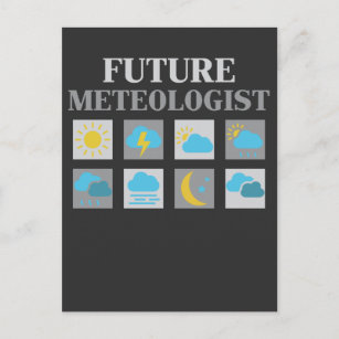 Toekomstige meteorologen weervoorspellingspictogra briefkaart
